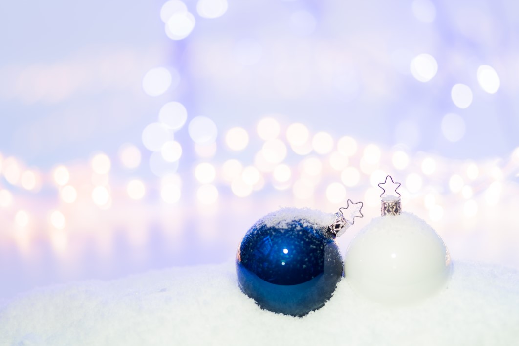 Blue & White Christmas Tree Baubles