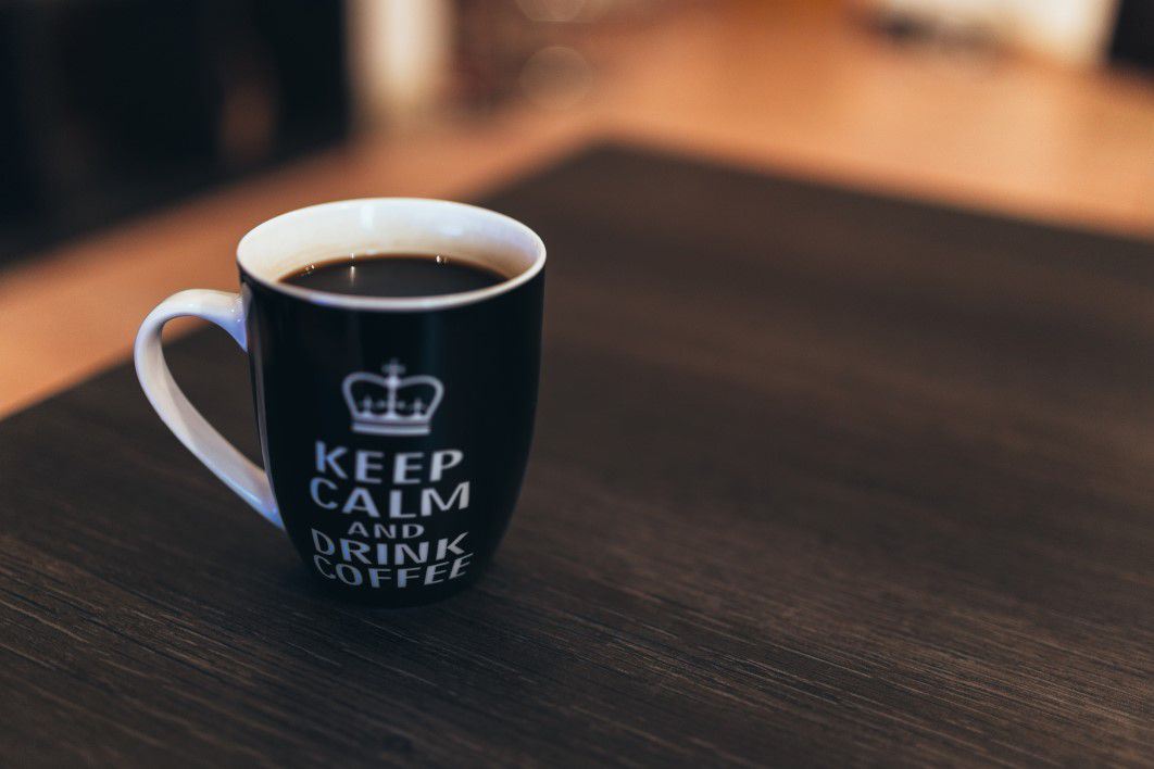 Black & White Coffee Mug on Desk