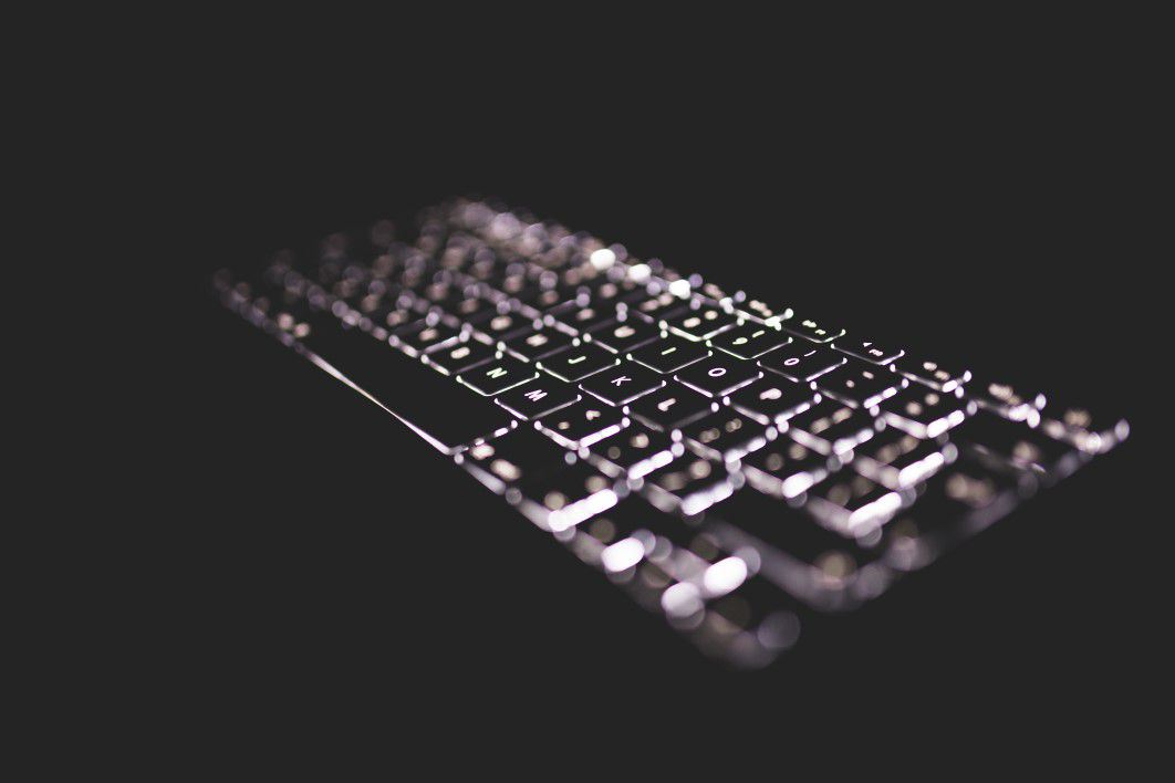 Illuminated keyboard at Night