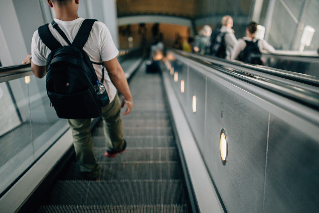 Riding Down the Escalator