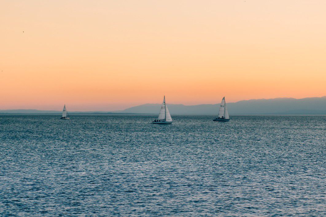 Sea Sail Boats Sunset