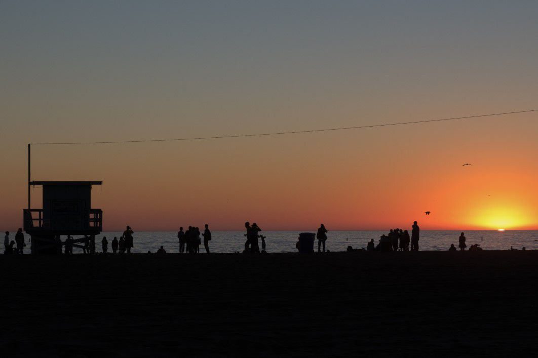 Silhouette Beach Sunset
