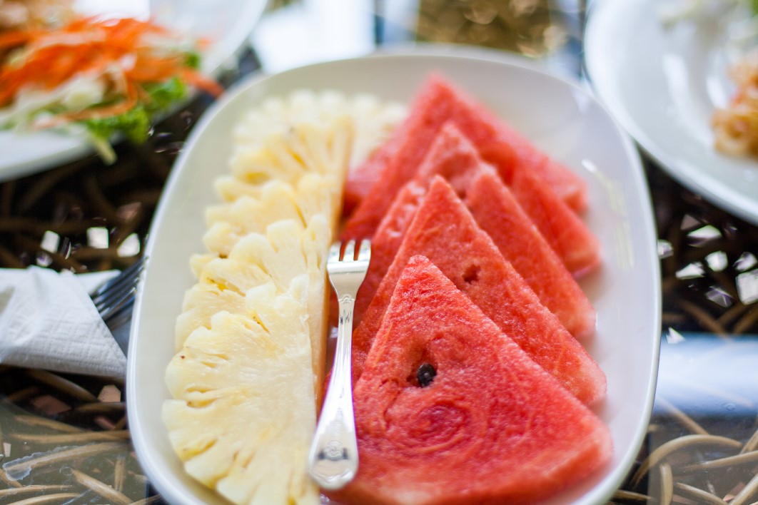 Sliced Watermelon and Pineapple