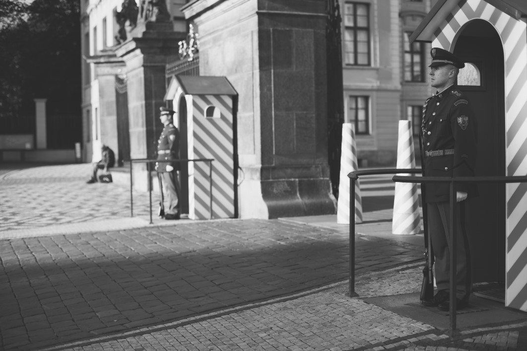 Soldiers Standing Guard in Prague