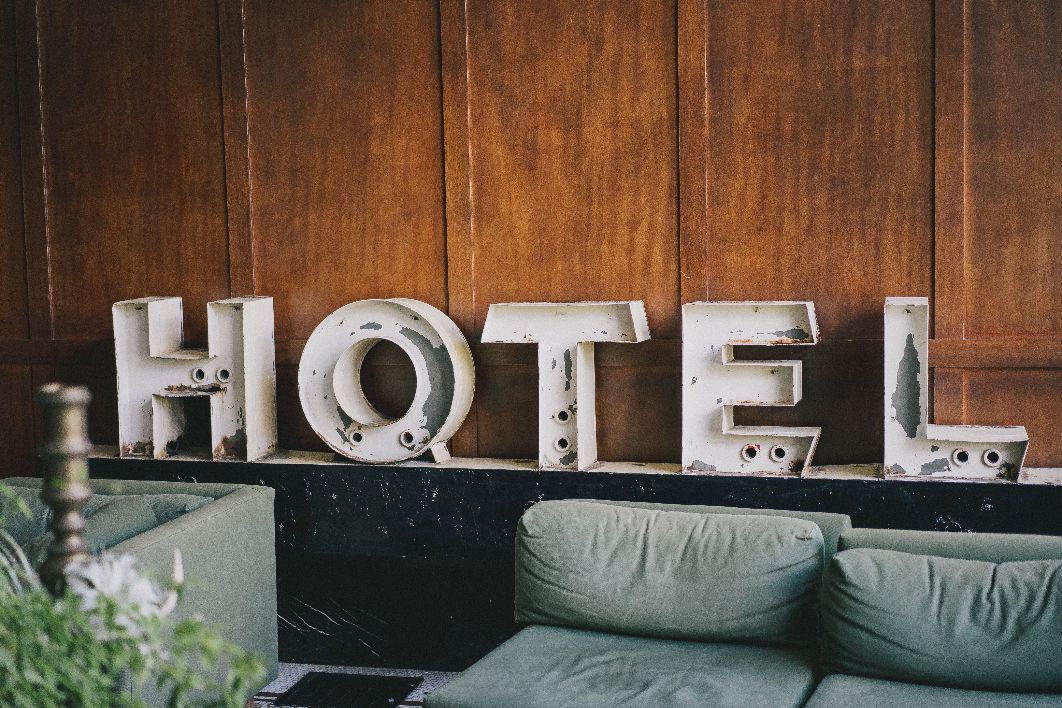 Old Hotel White Sign