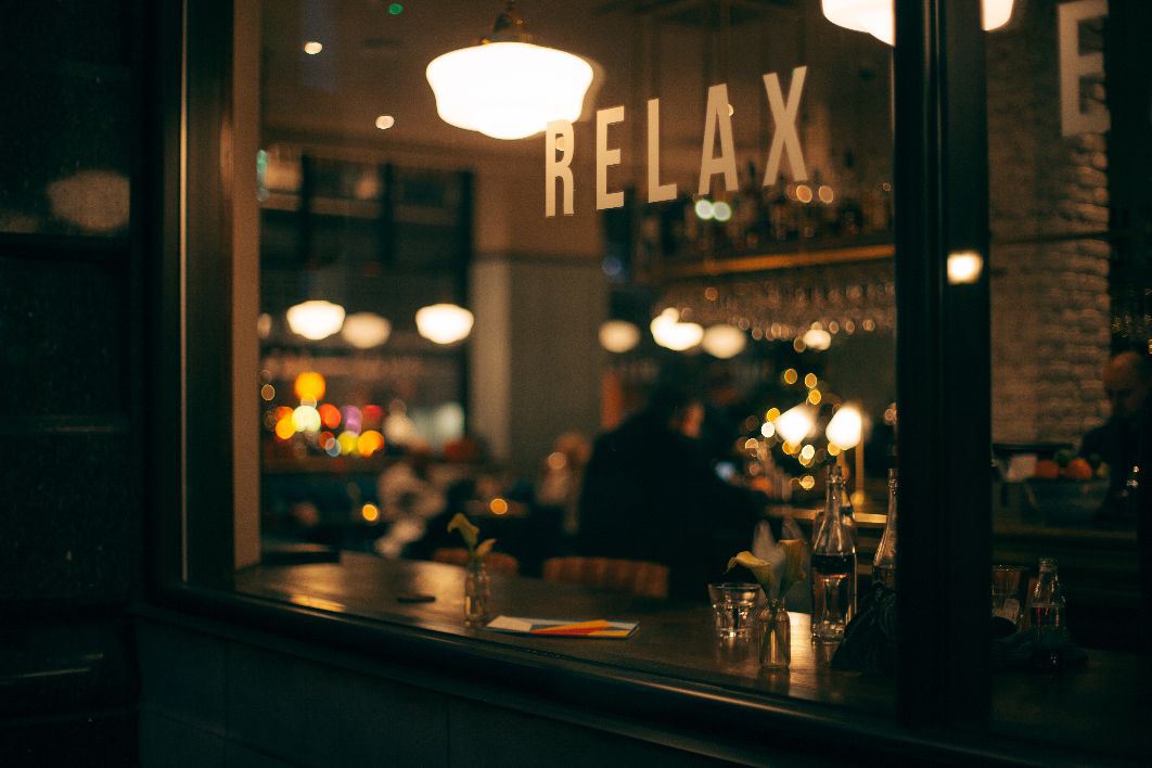 Relax Restaurant Sign