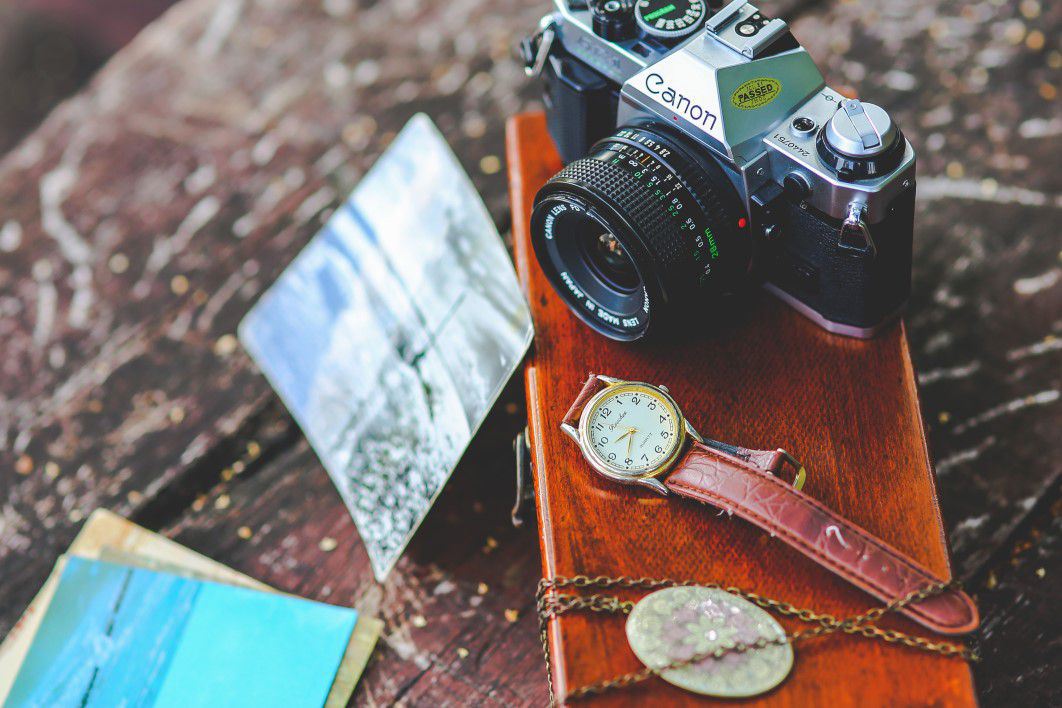 Vintage Camera and Watch