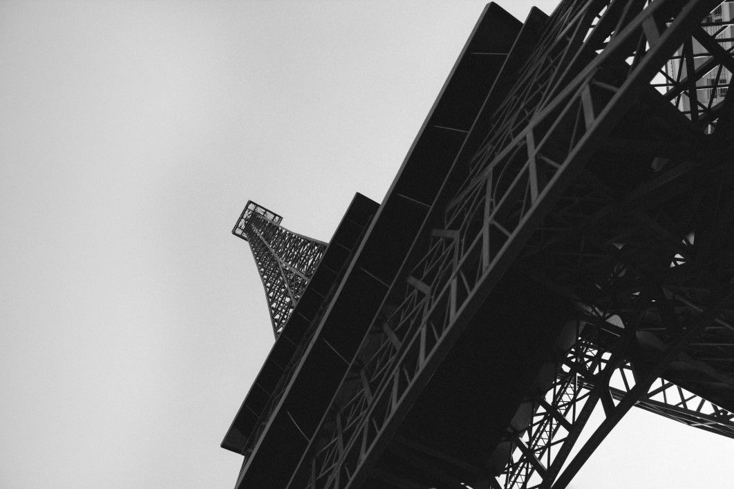Black White Eiffel Tower France