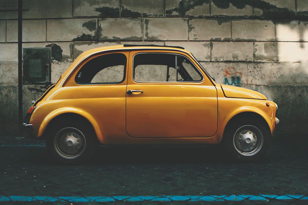 Classic Fiat 5 Yellow Car