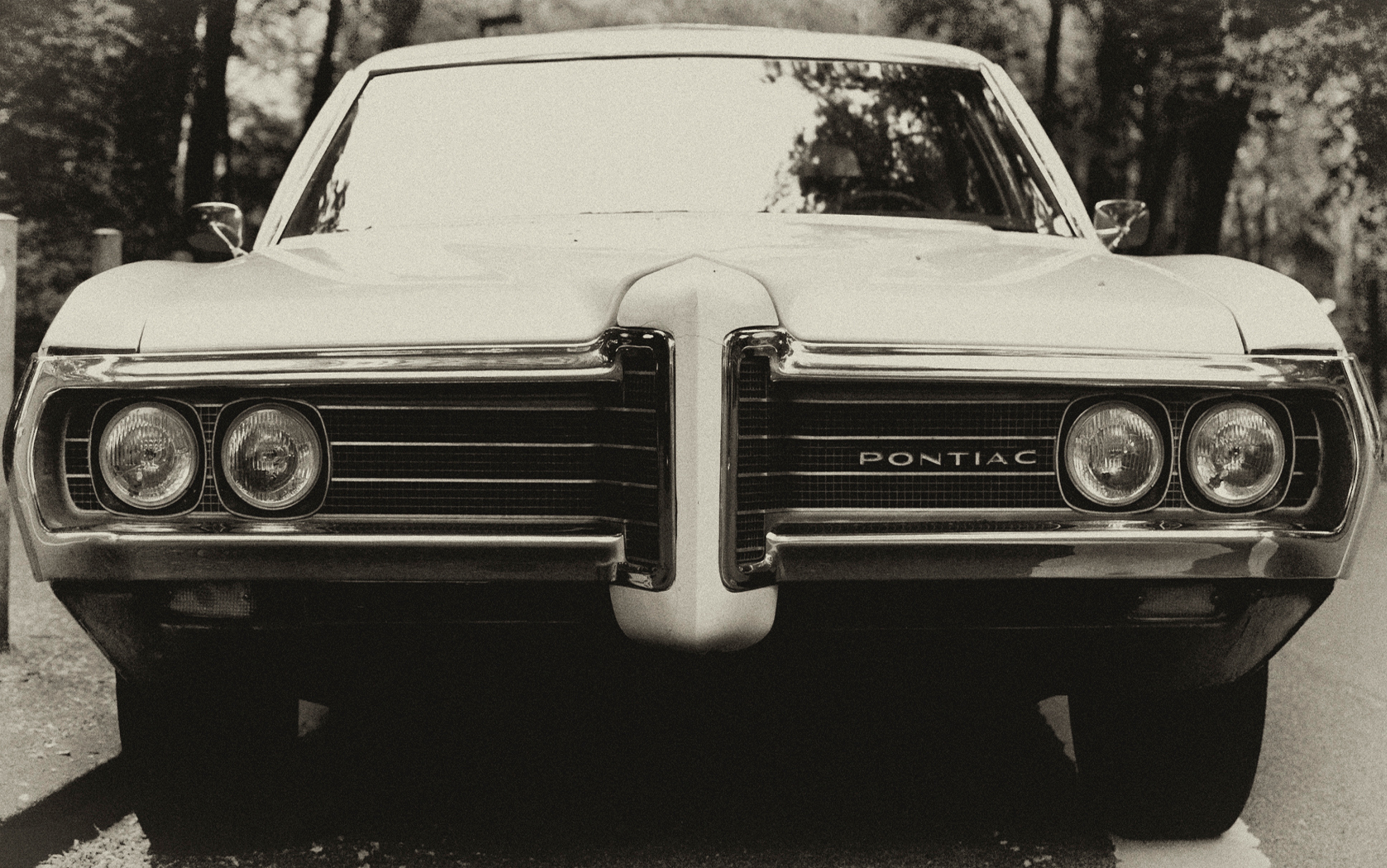 Classic White Pontiac Car