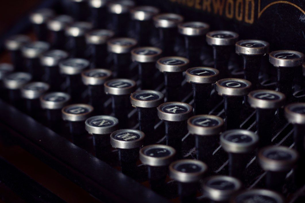 Closeup Vintage Typewriter Keys