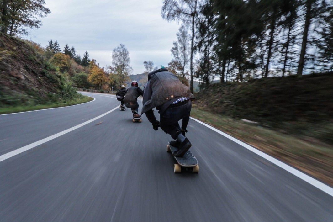 Skateboard Downhill Road