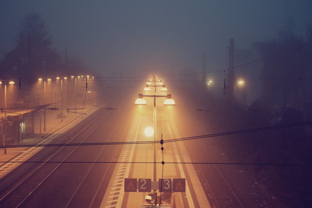 Train Station Night Fog