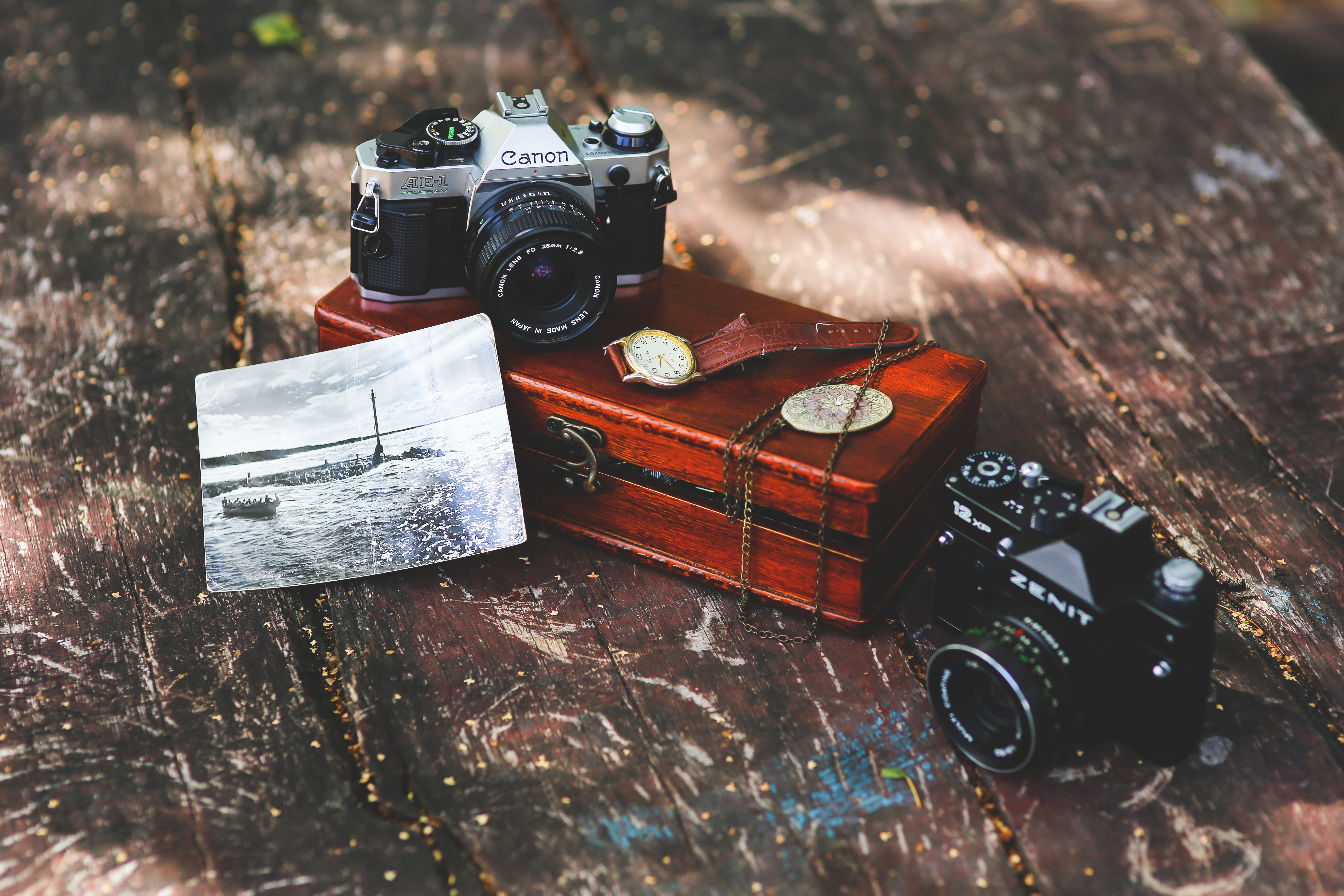 Vintage Camera Watch Photograph