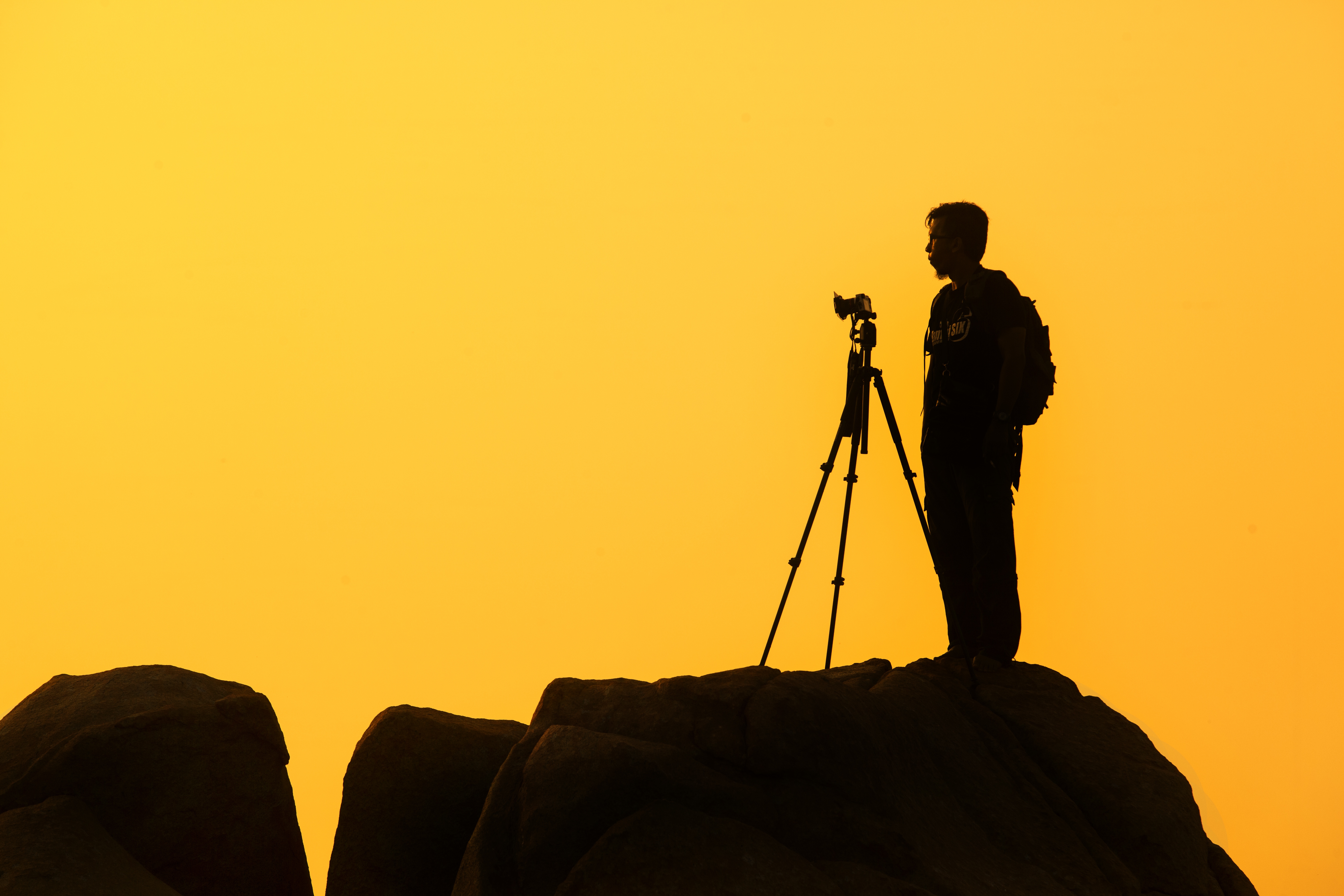 Photographer Silhouette Yellow