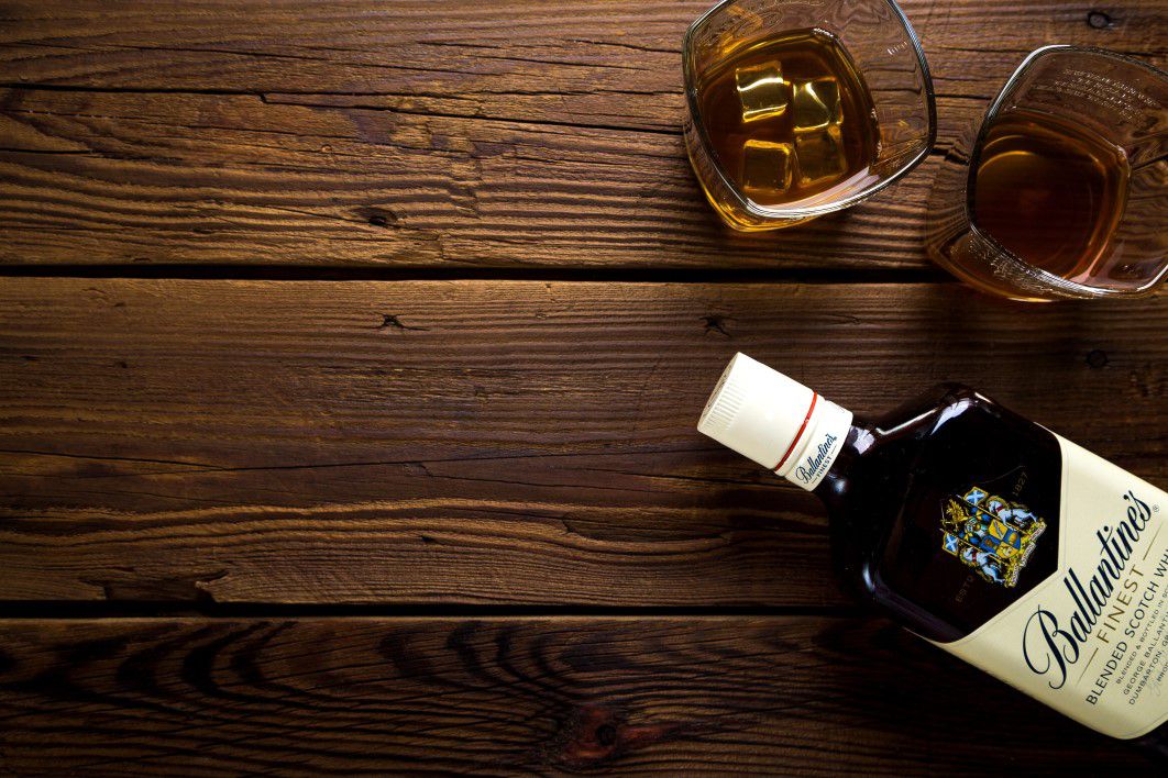 Whisky Glasses Wood Table