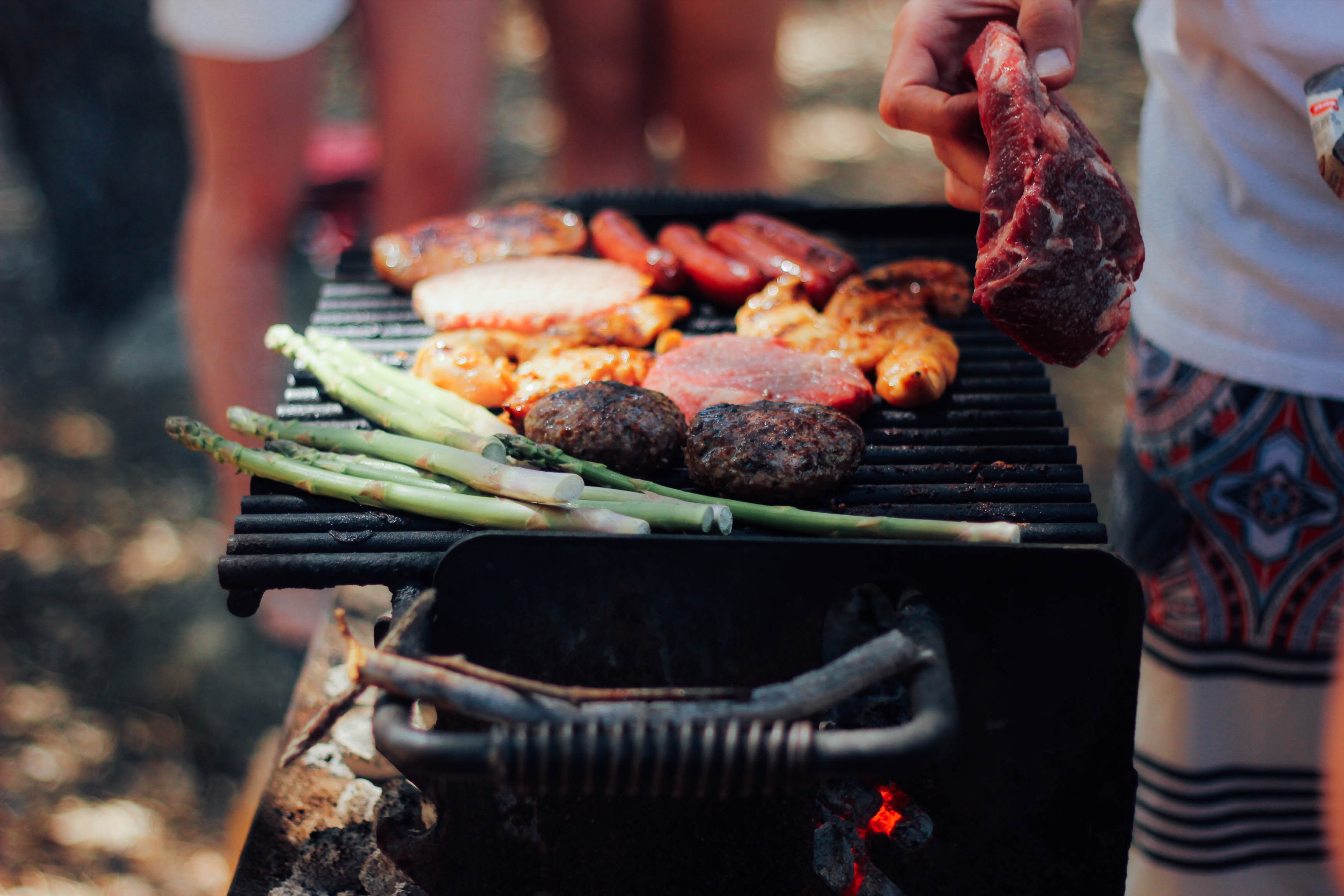 Barbecue Meat Vegetables Cooking