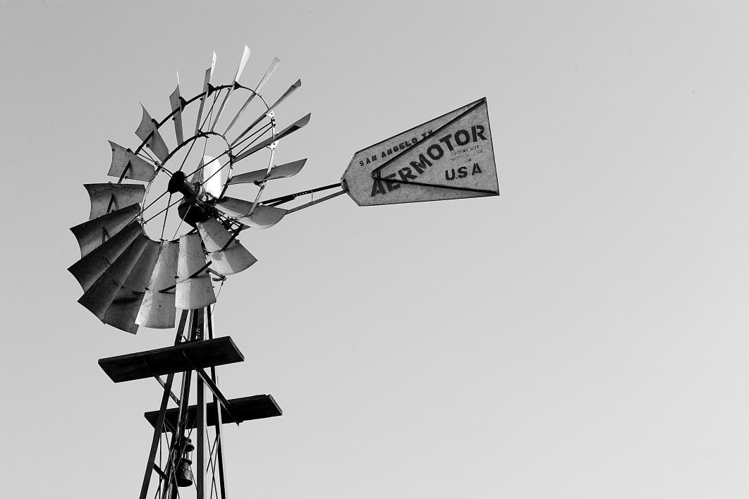 Black White Windmill Sign Wind