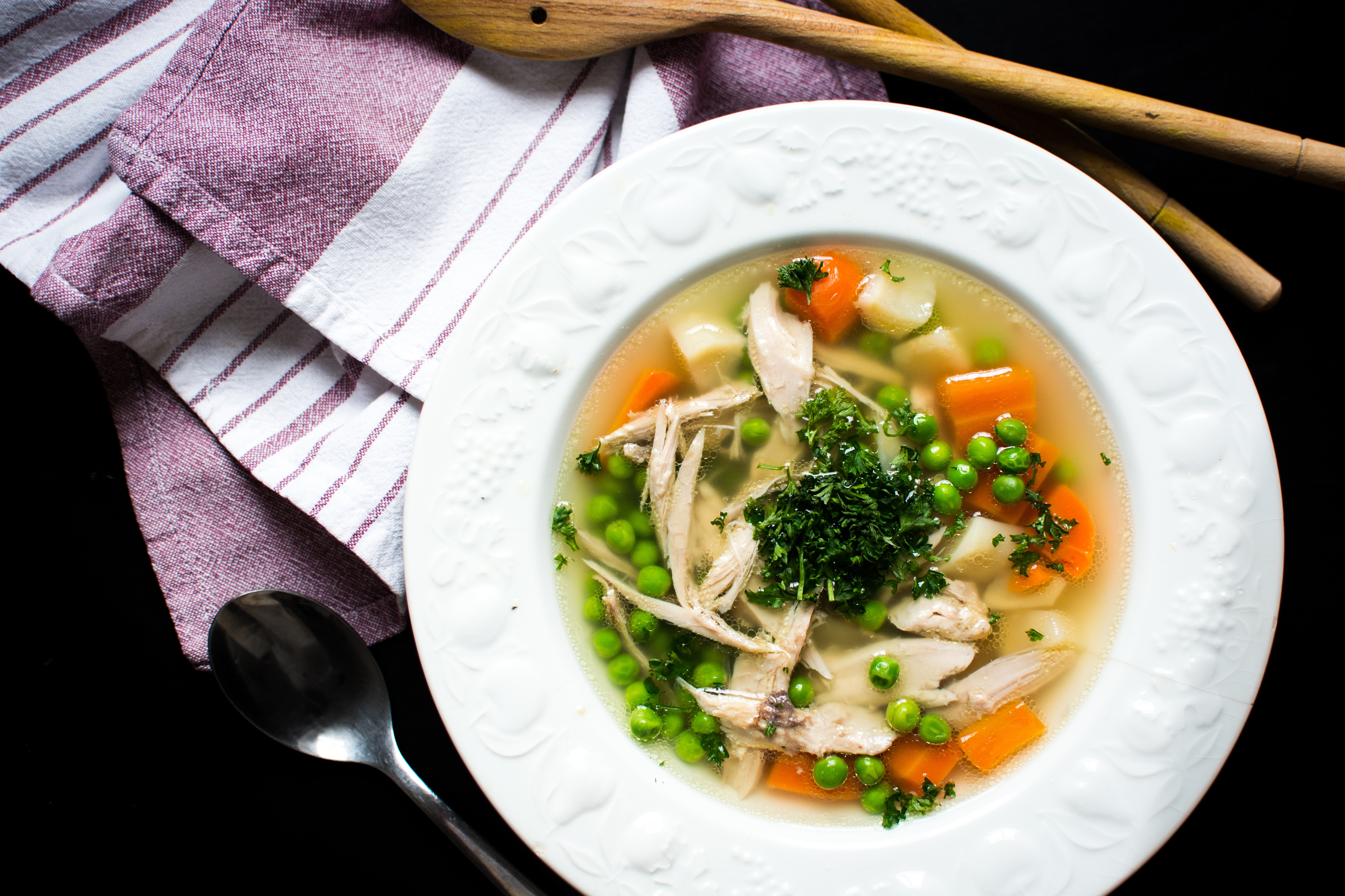 Homemade Chicken Broth Bowl