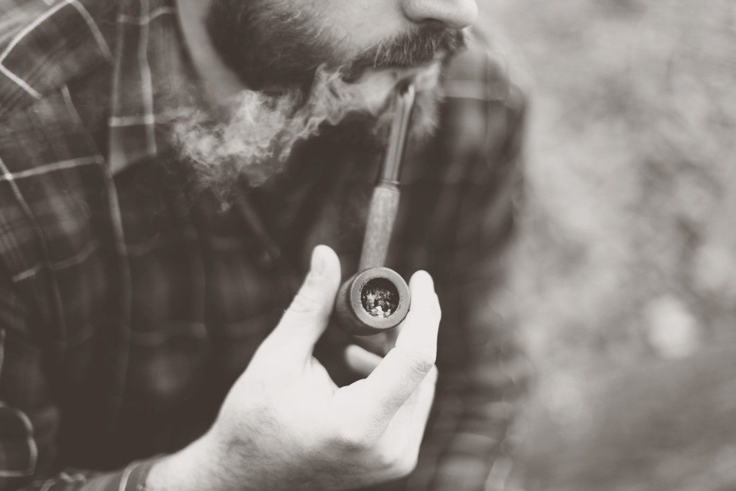 Man Smoking Pipe Beard
