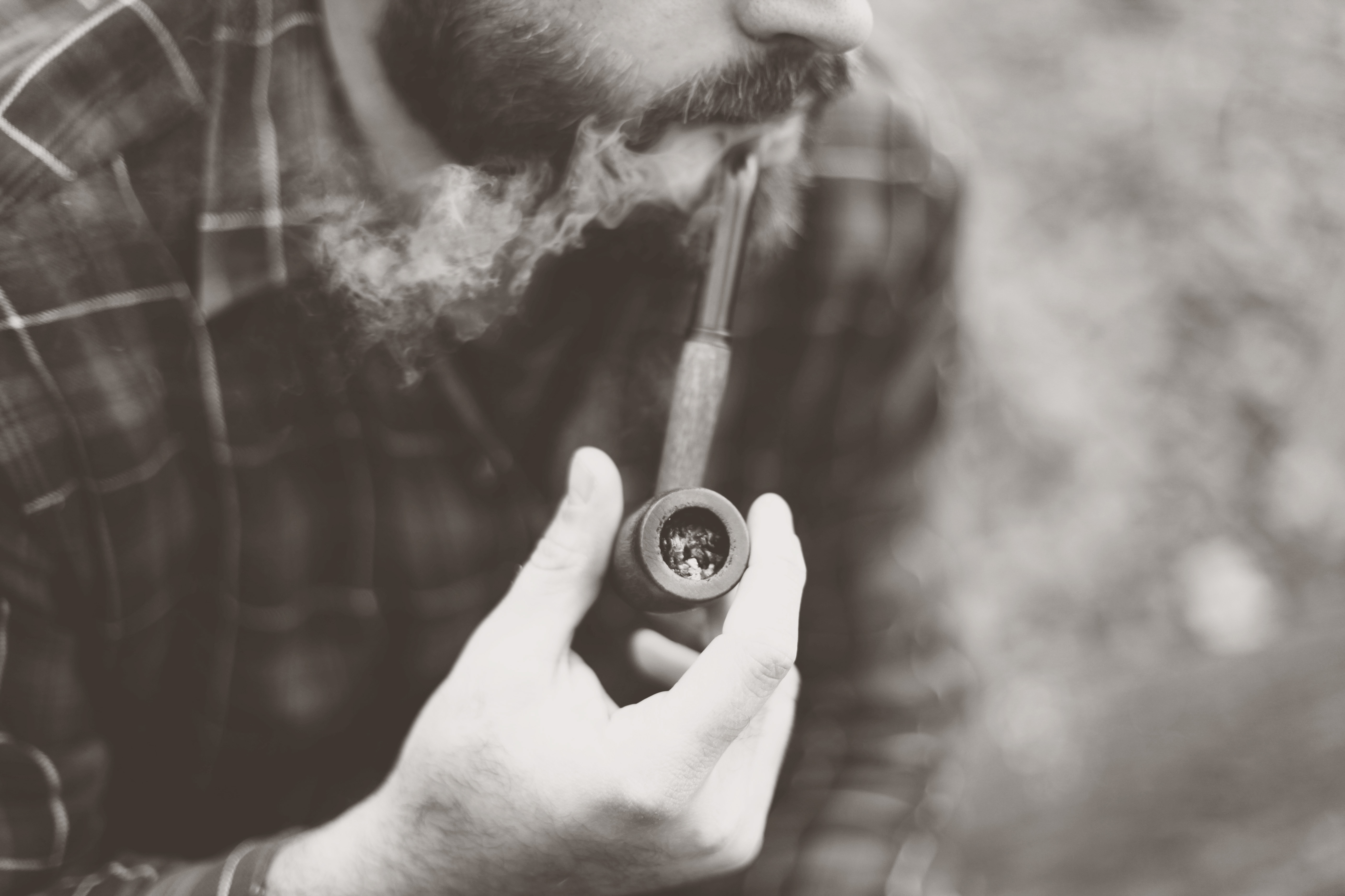 Man Smoking Pipe Beard Free Stock Photo Negativespace