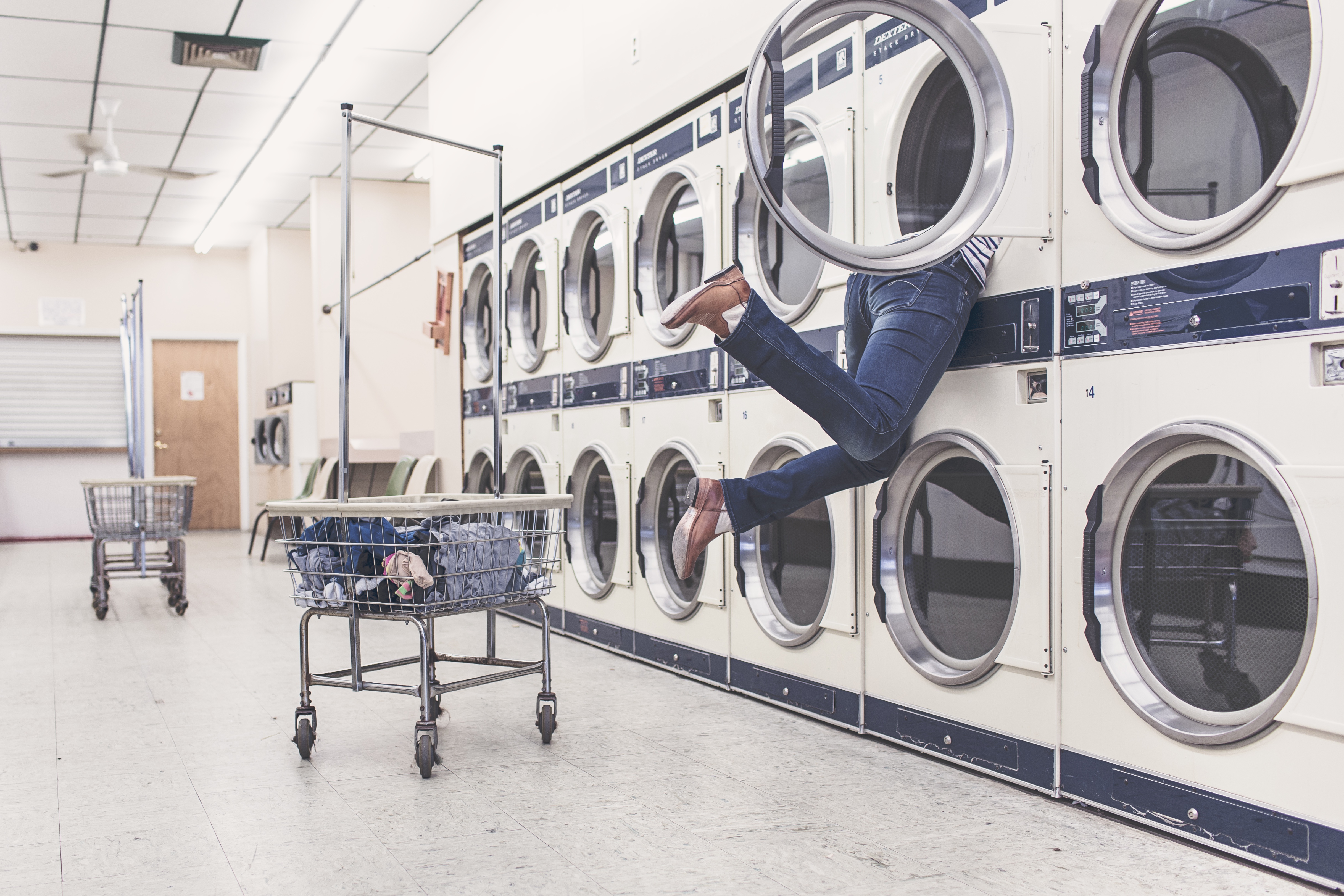 Woman Washing Machine Fall