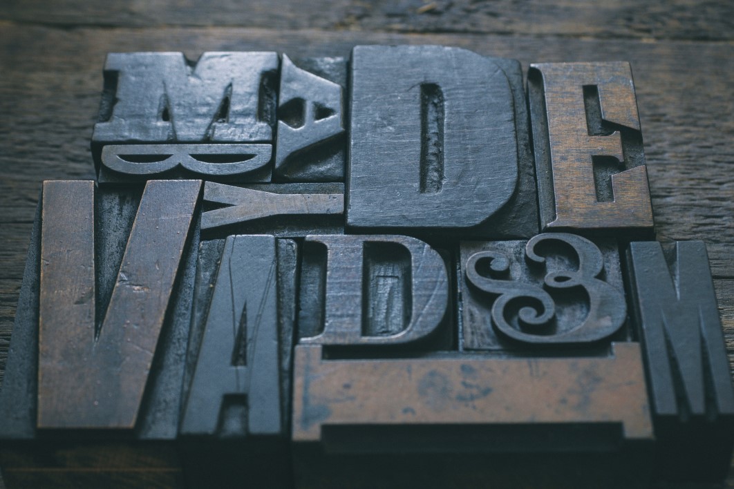 Letters Stencils Wood Print Design