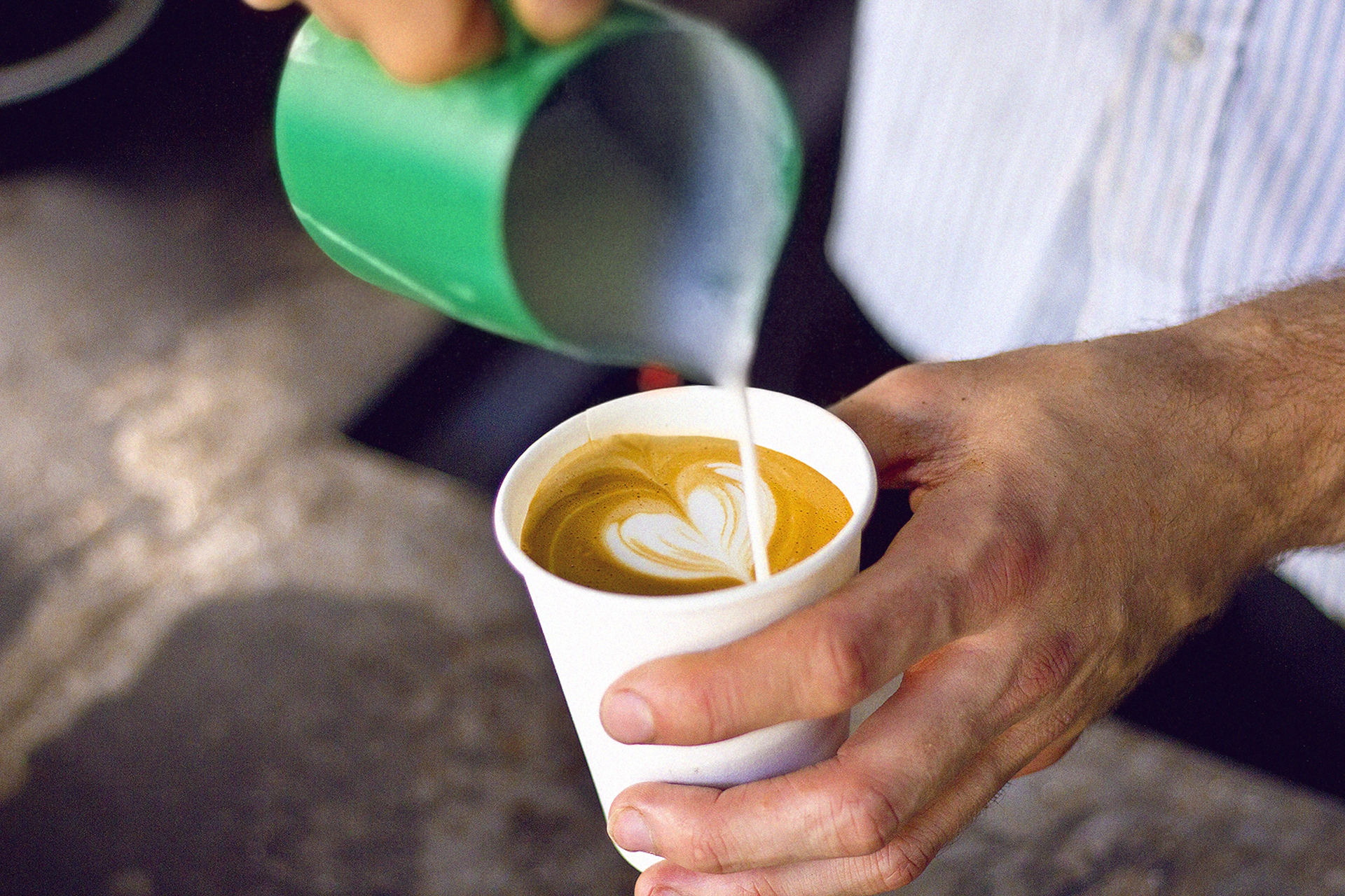 Pour Coffee Cappuccino Man