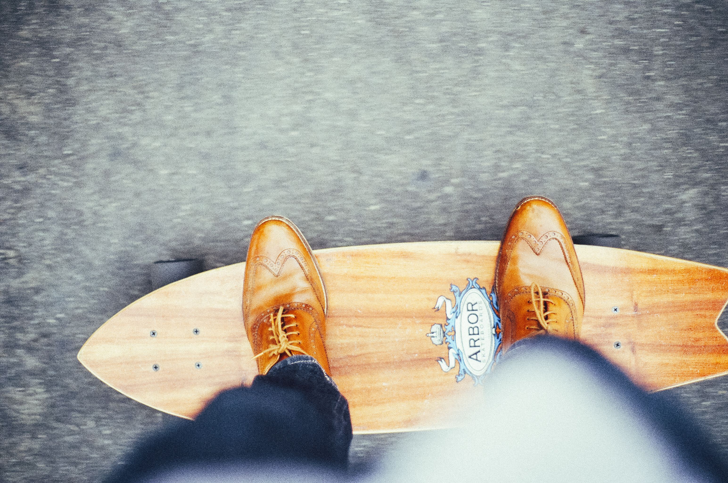 Wood Shoes Foot Skateboard