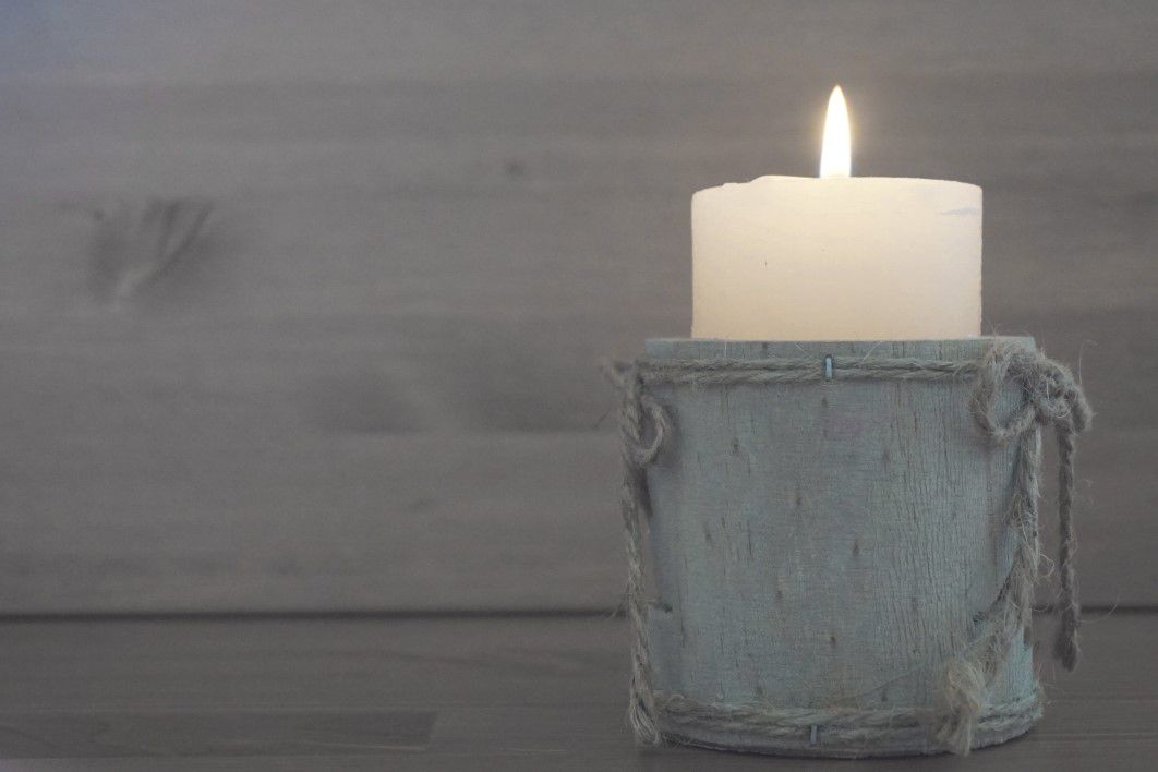 Candle Flame Wood Rustic