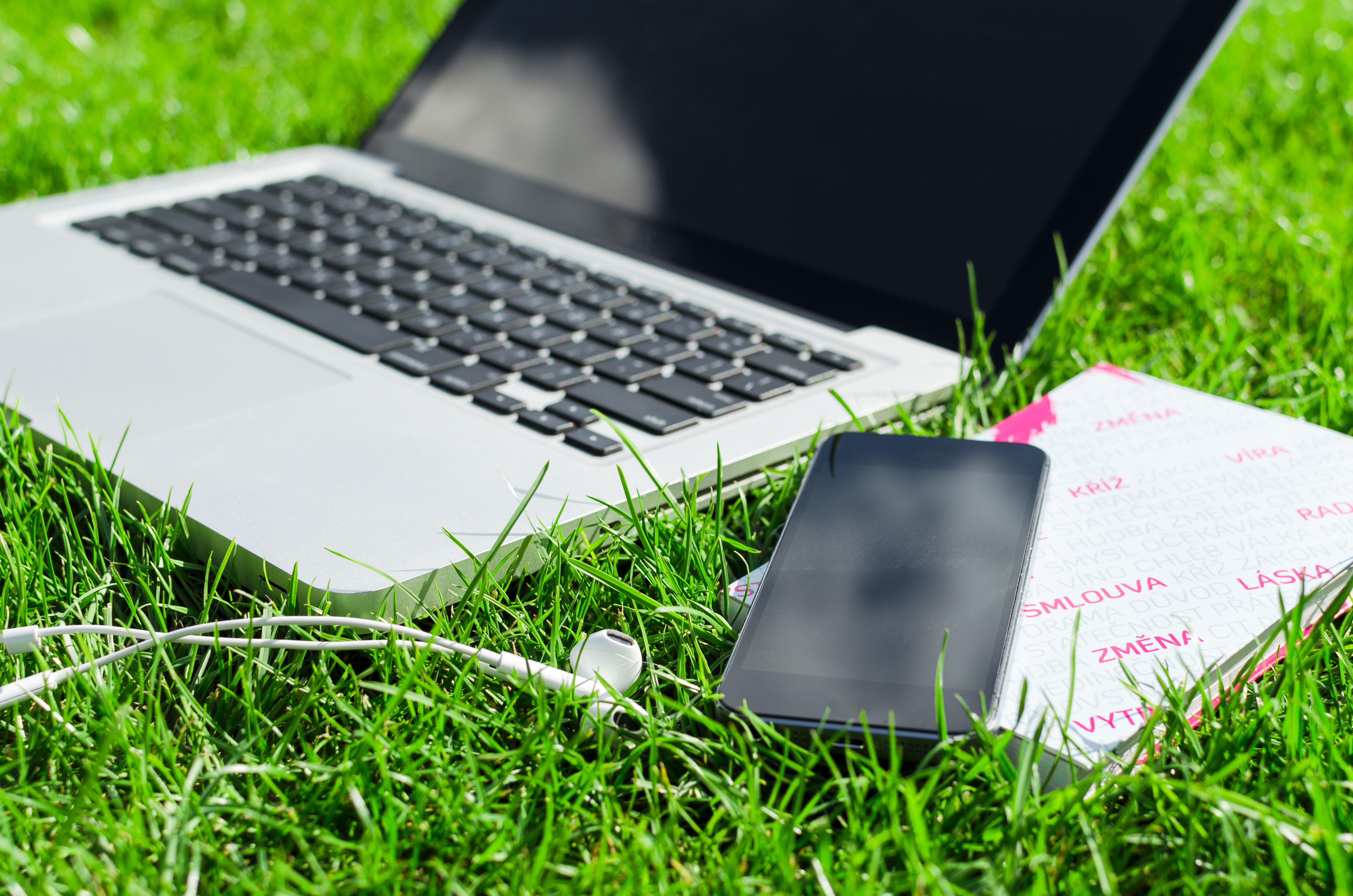 MacBook Headphones iPhone Grass