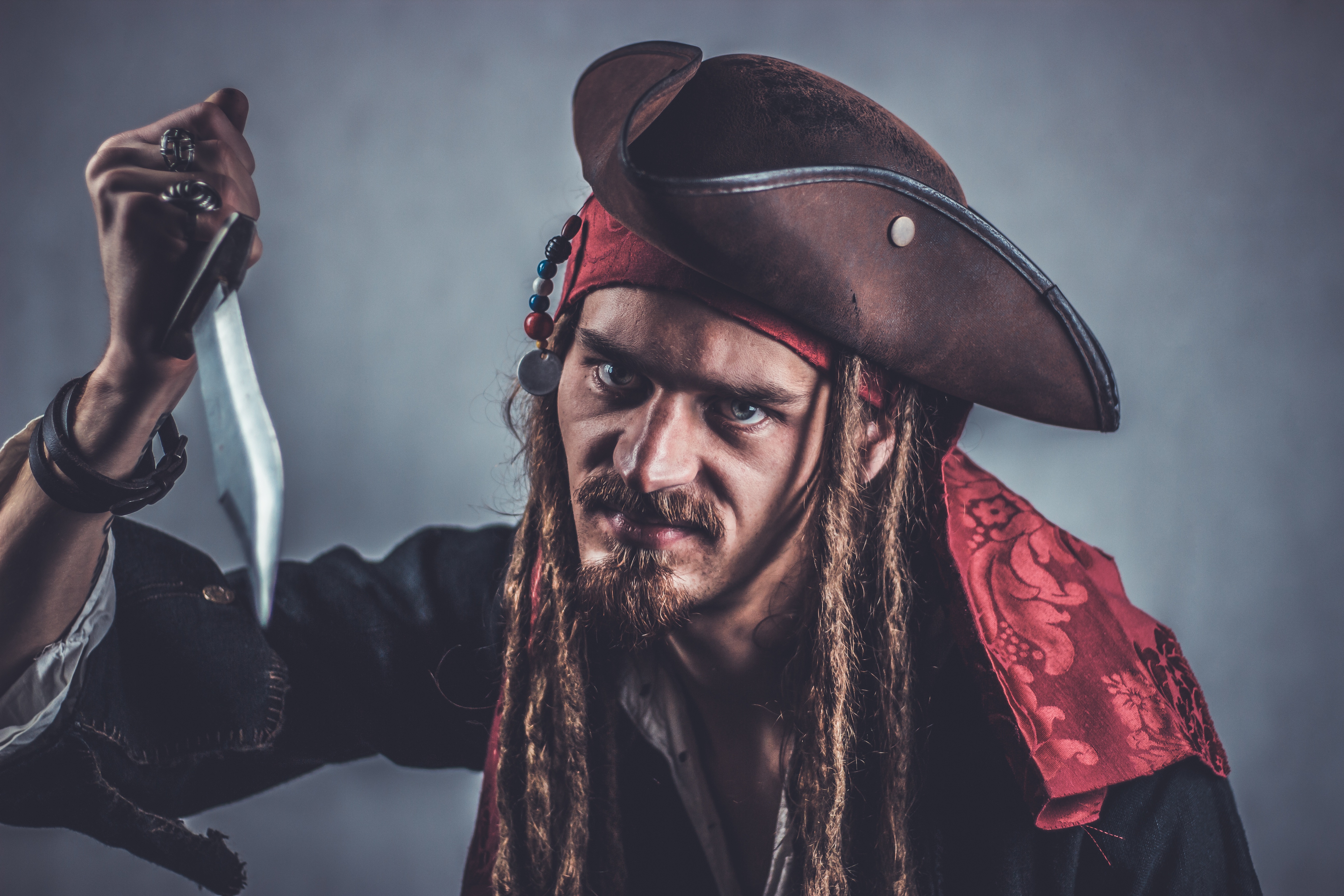 Pirate Costume Man Knife Beard
