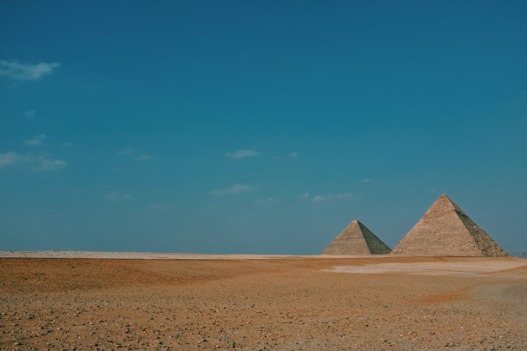 Pyramids Sand Blue Sky