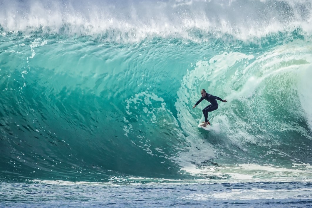 Surfer Surfboard Sea Wave Ocean