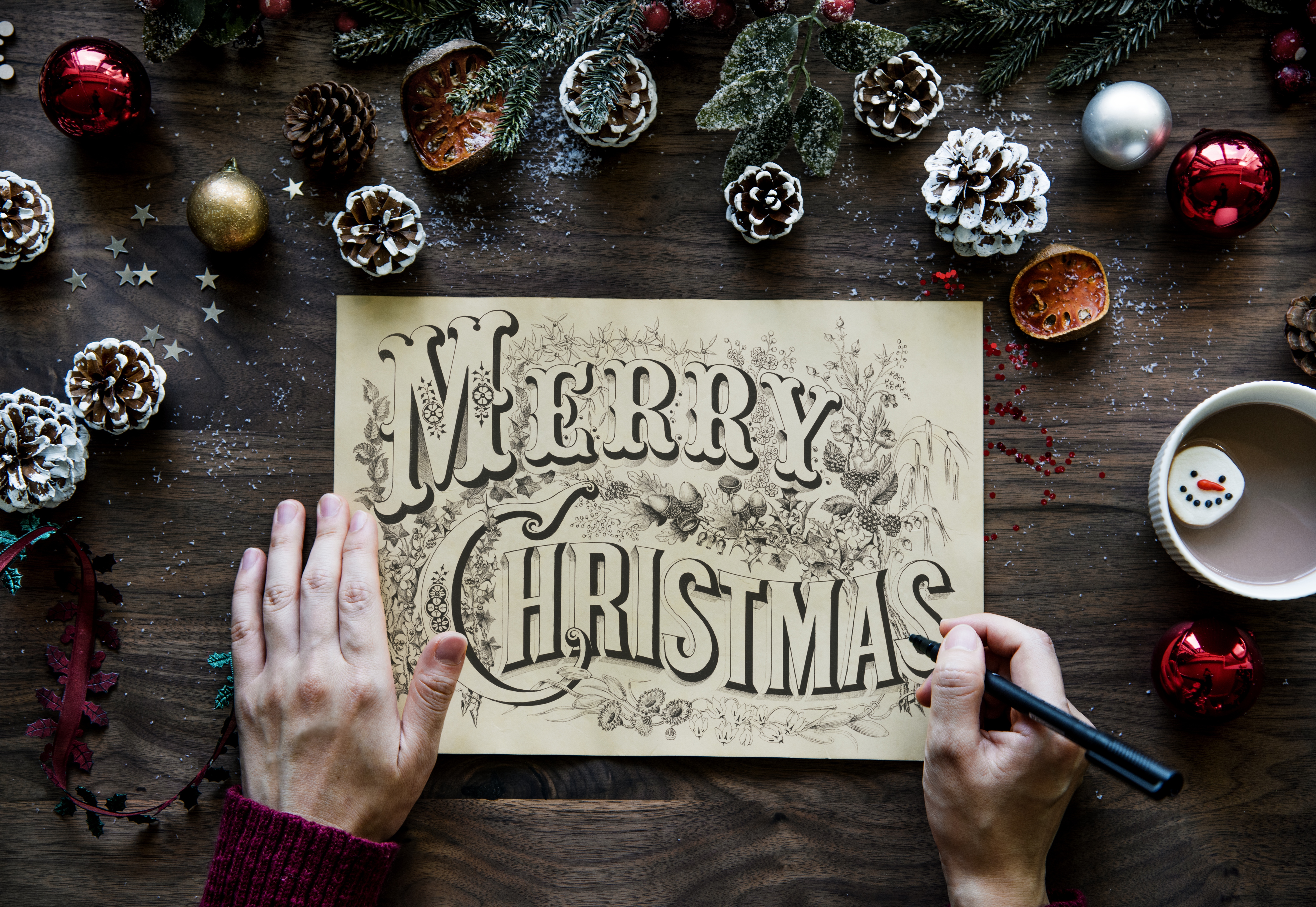 Merry Christmas Sign Card Decor