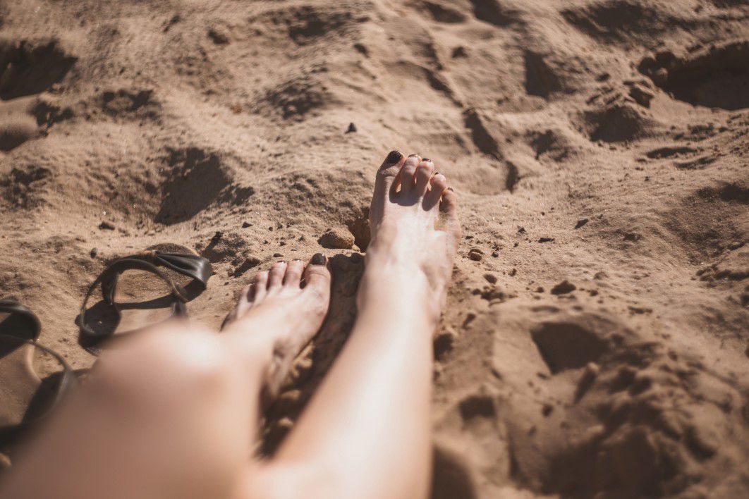 Feet Sand Beach Footprint