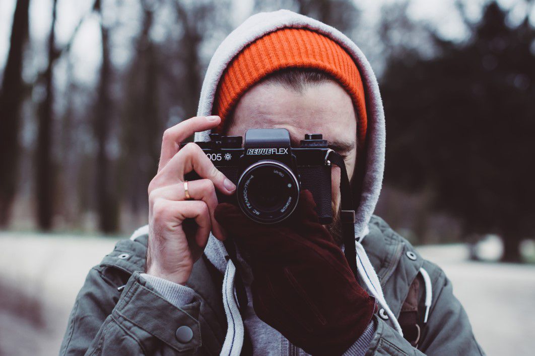 Man Photographer Analog Camera