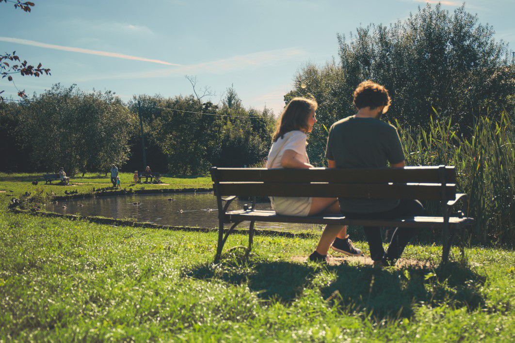 park bench person