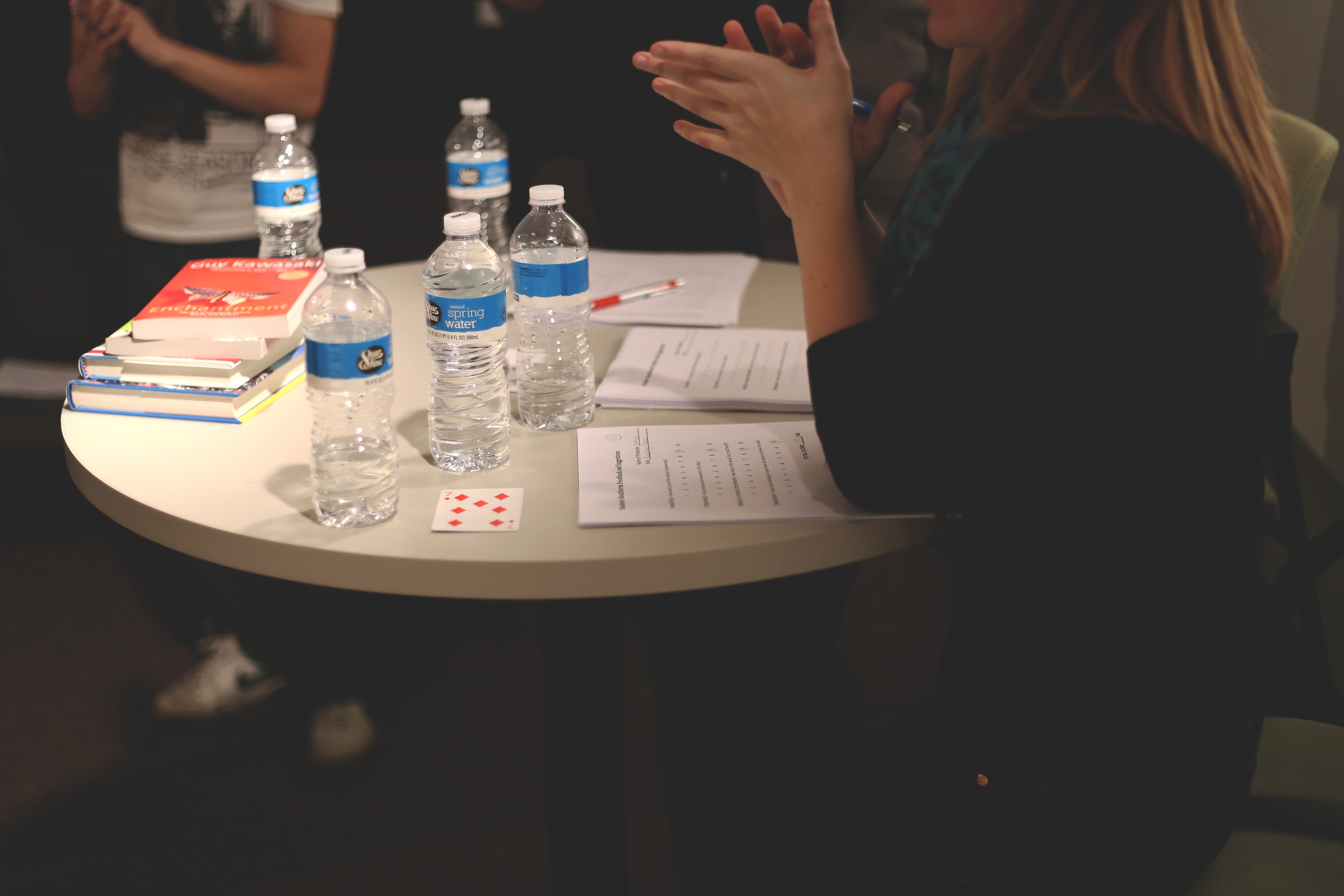 Woman Meeting Bottle Water