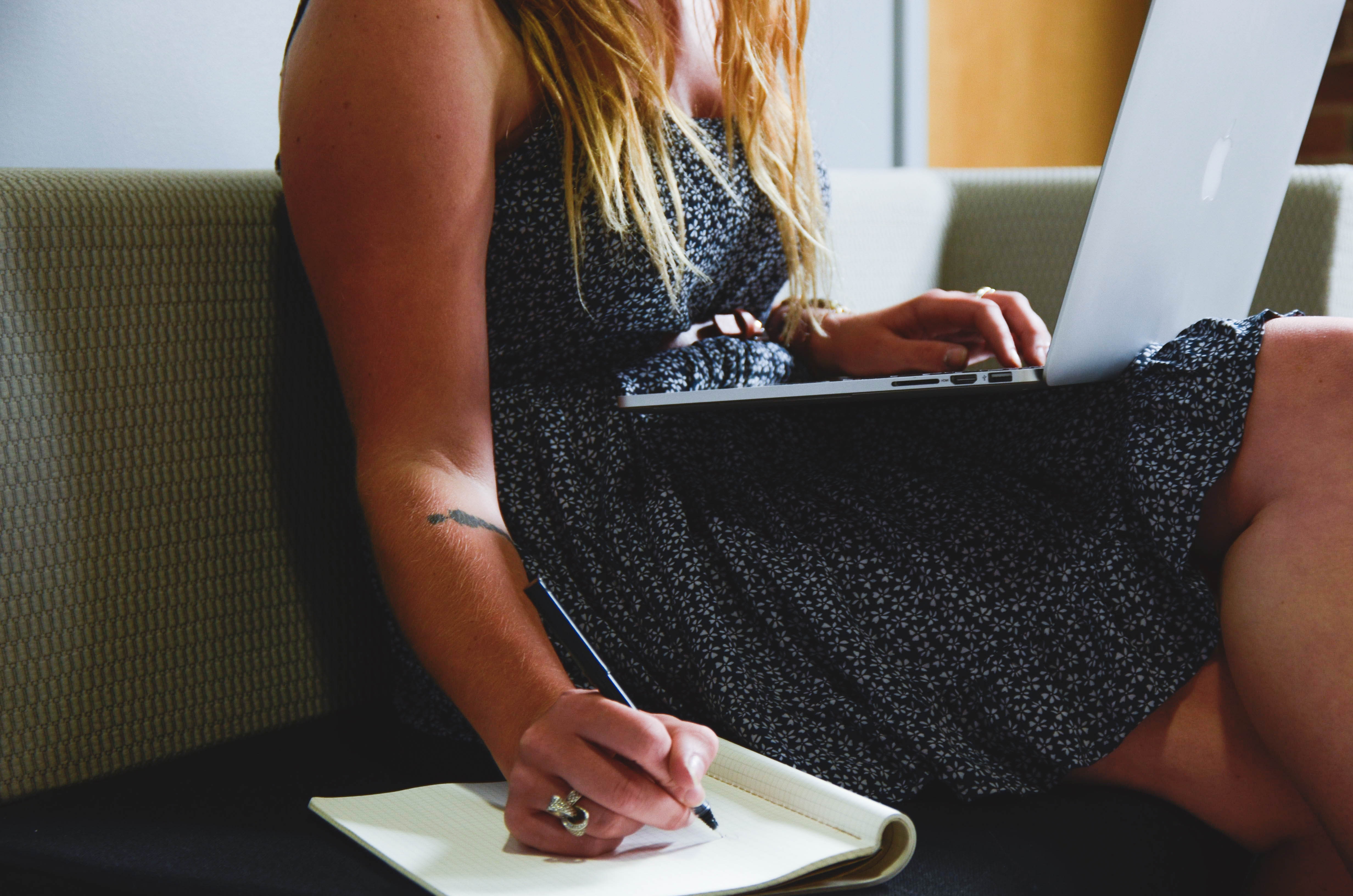 Woman Writing Notepad