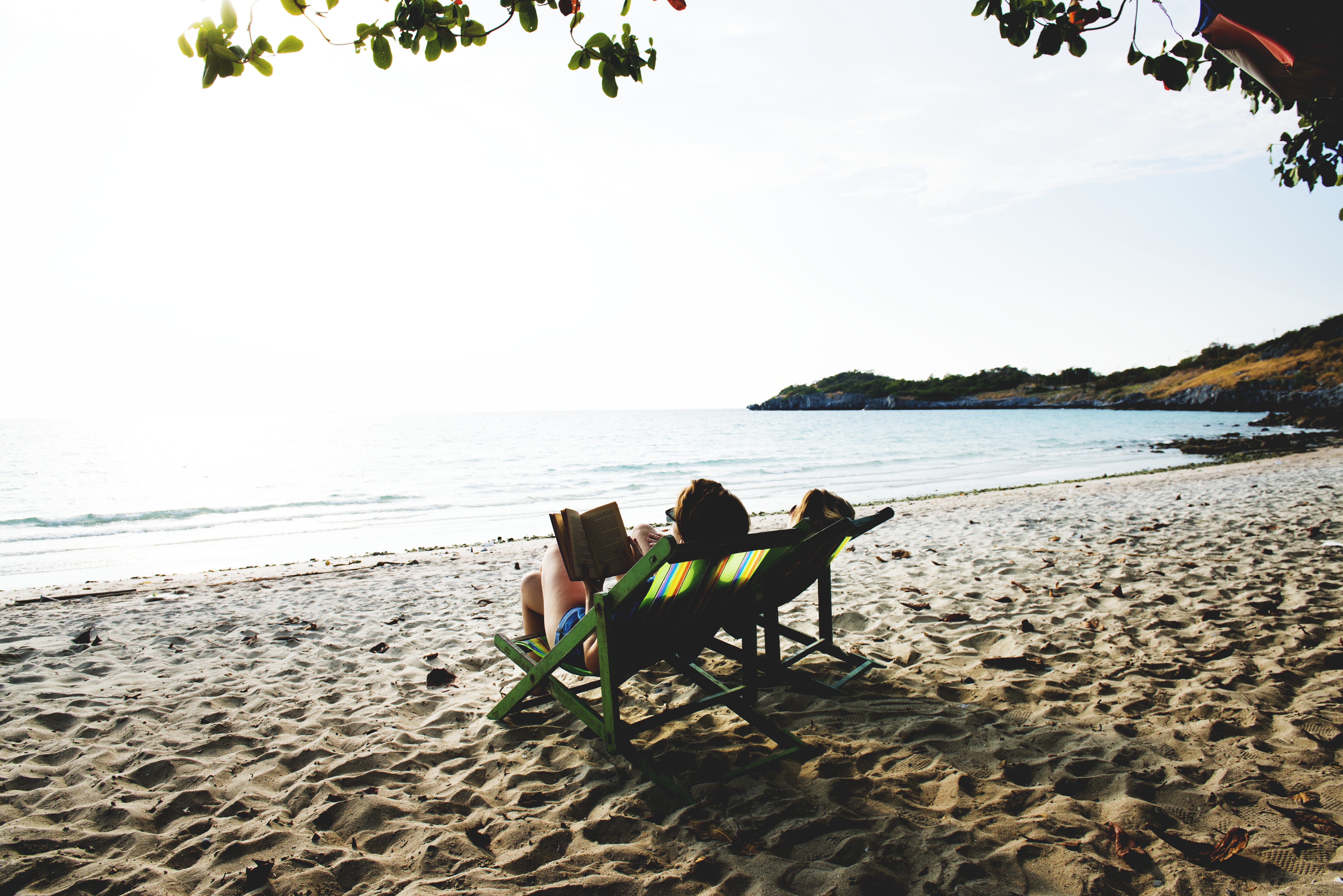 Woman Beach Reading Book Sand