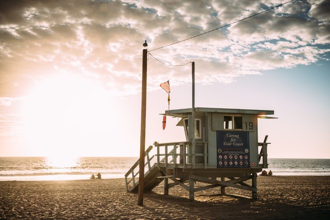 Beach Lifeguard Tower Sunset