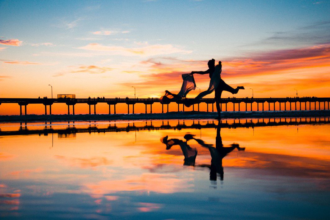 Woman Dancing Sunset