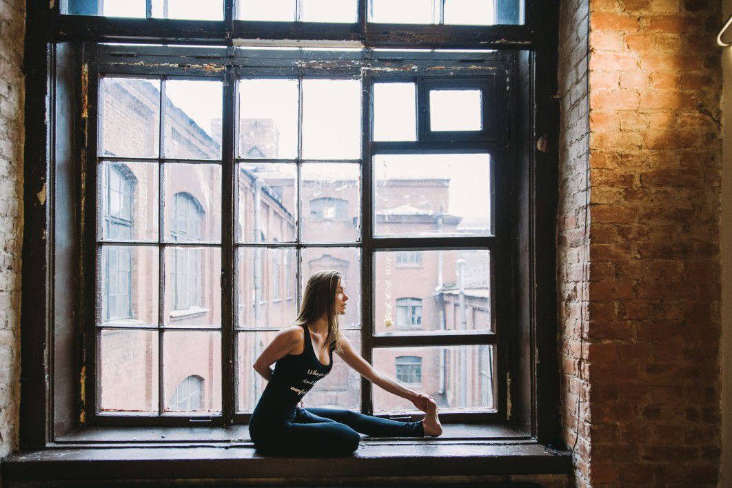 Woman Exercise Window Yoga