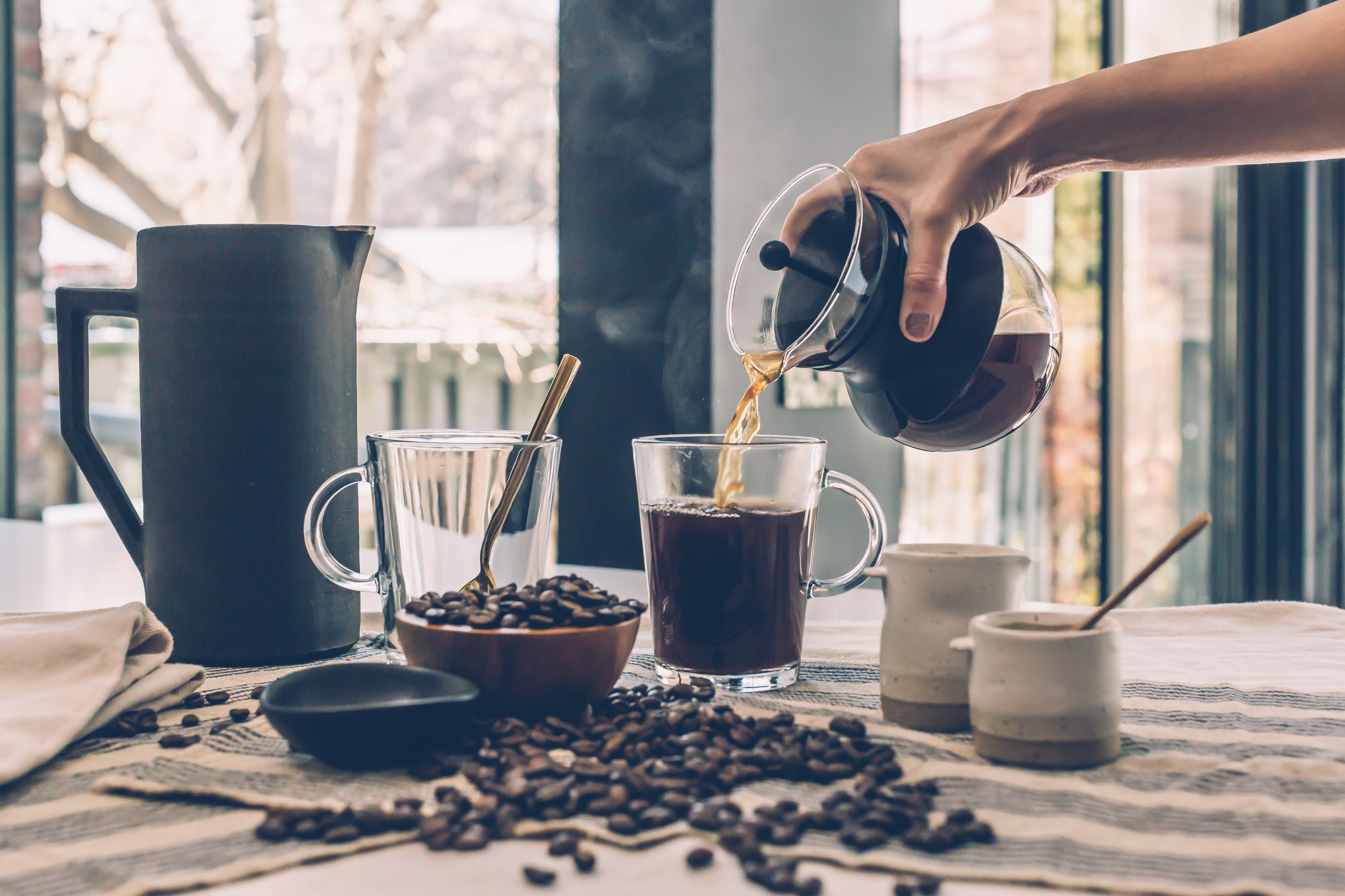 Pouring Morning Coffee