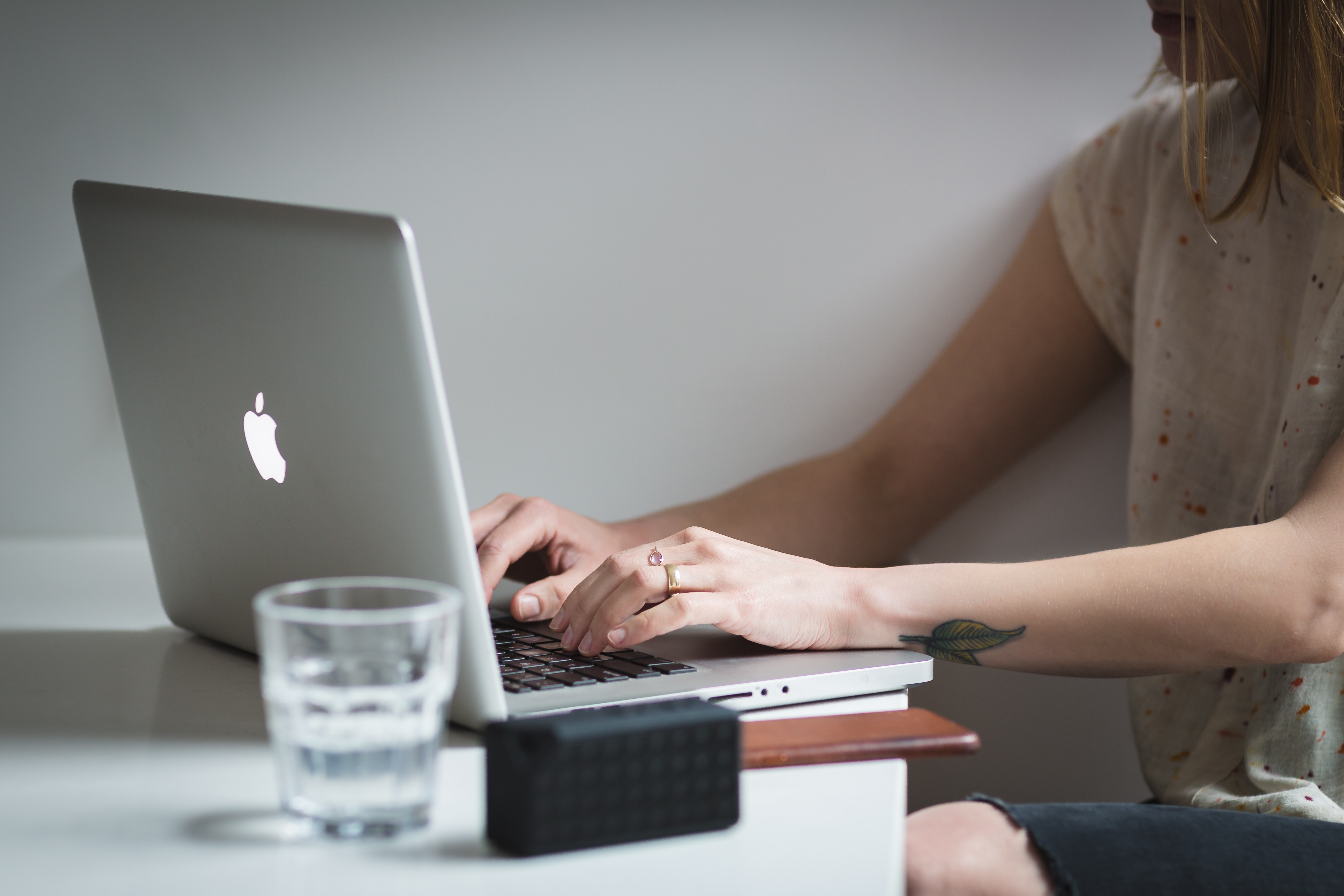 Woman Work Laptop Desk