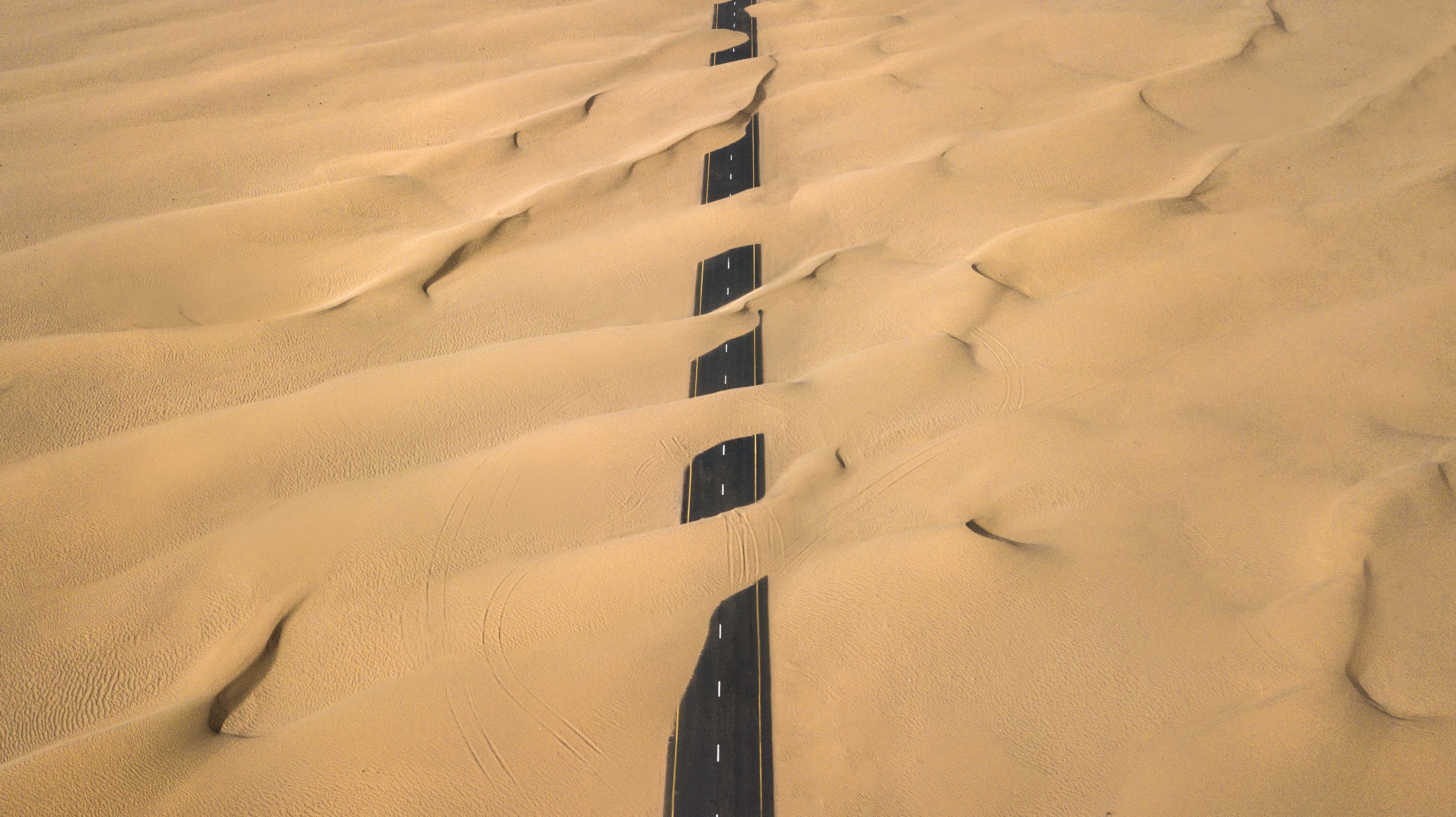 Drone Road Desert