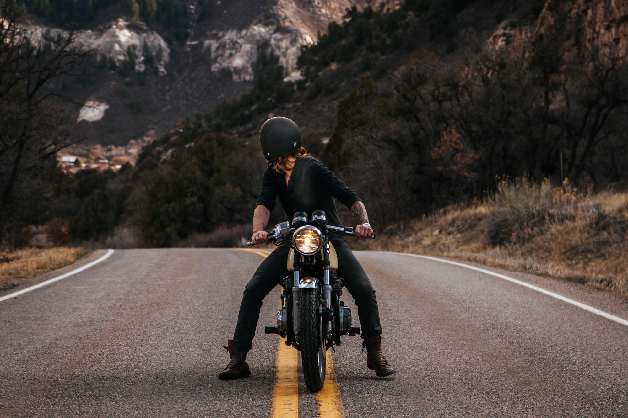 Man Vintage Motorbike