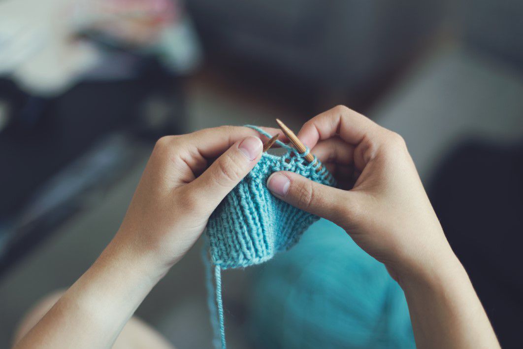 Woman Knitting Crafts