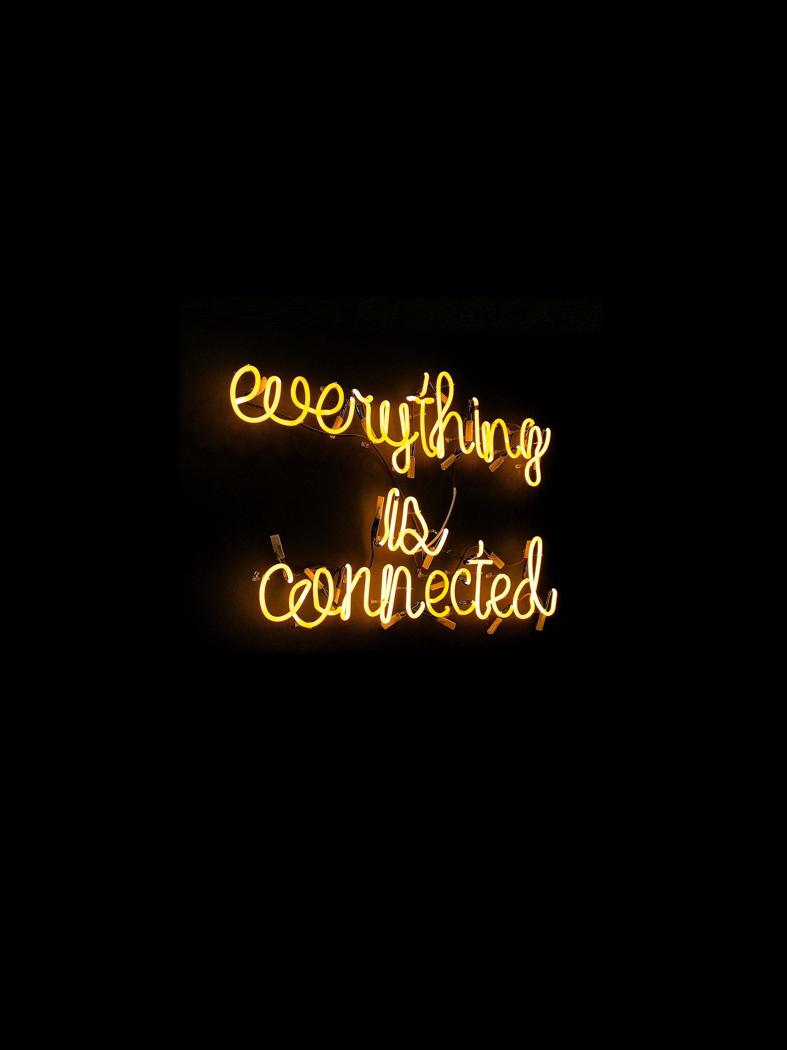 Connected Neon Sign Free Stock Photo - NegativeSpace